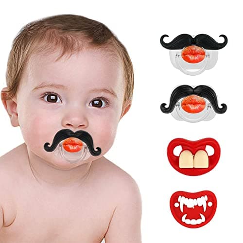 4pcs Kissable Mustache Pacifier Funny Baby Pacifier Pacifier 036 Months Funny Gifts for Newborns