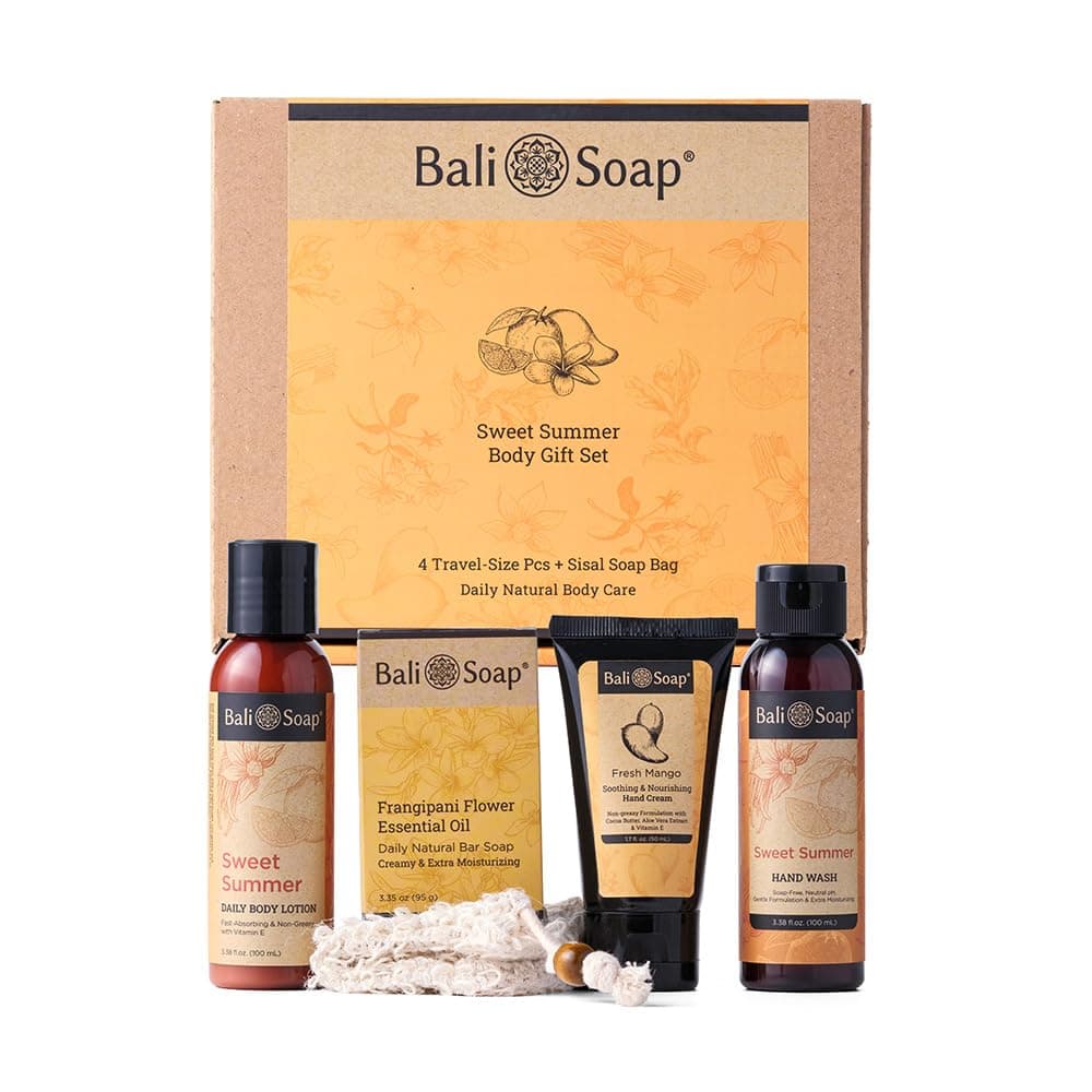 Bali Soap - Sweet Summer - Mix 5-Piece Travel Size Women Body Gift Set, Sweet Tropical Scent, For All Skin Types