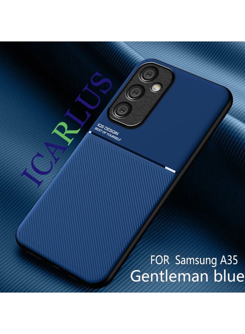 Case for Samsung Galaxy A35 5G Magnetic Cover Gentleman Blue
