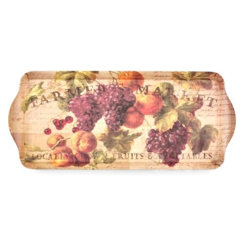 Pimpernel Decorative Melamine Rectangular Serving Tray – (15.25" x 6.5") Strong Durable Food Platter, Ideal for Snacks, Drinks, Coffee, Pastries, Appetizers & Festive Kitchen Entertaining