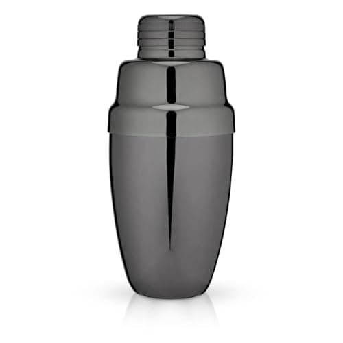 Viski Gunmetal Heavyweight Cocktail Shaker with Strainer, Stainless Steel Drink Mixer for Cocktails, Margarita, Martini, Bar Cart Accessories, Bar Tools, Home Bars, Bartender Gifts, 16.5 oz, Set of 1