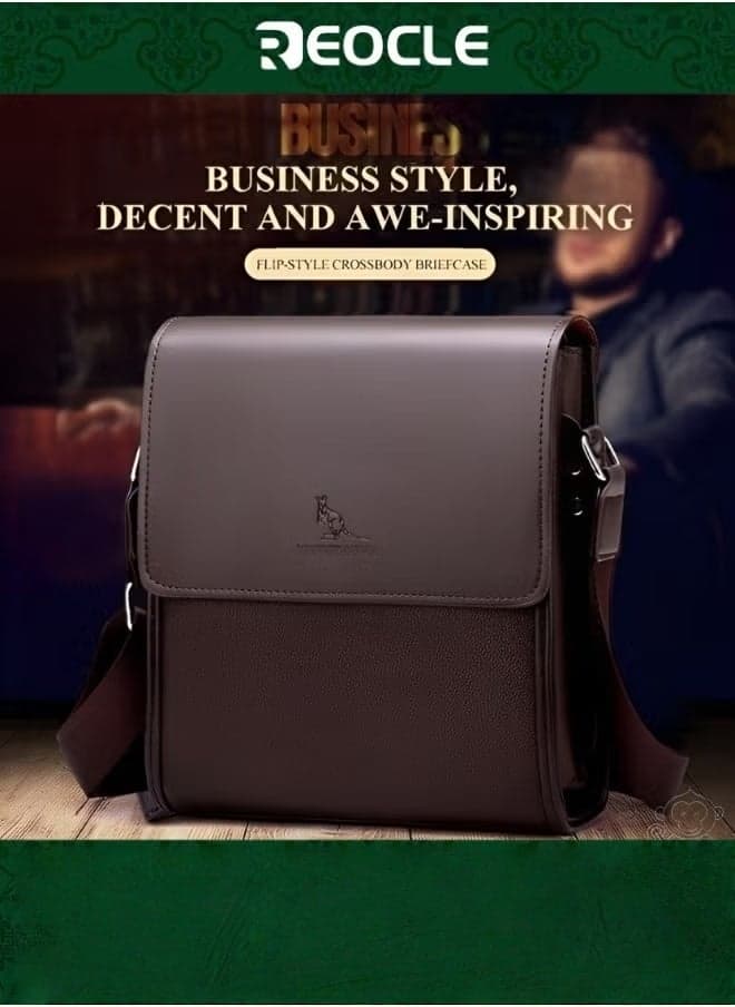 Men's Messenger Shoulder Bag 9*10*3 inch/23*26*8 cm Large Capacity Computer Briefcase Sleeve Case & Laptop Bag & Office Business Work Purse and Tote Bags for Men Travel Gifts