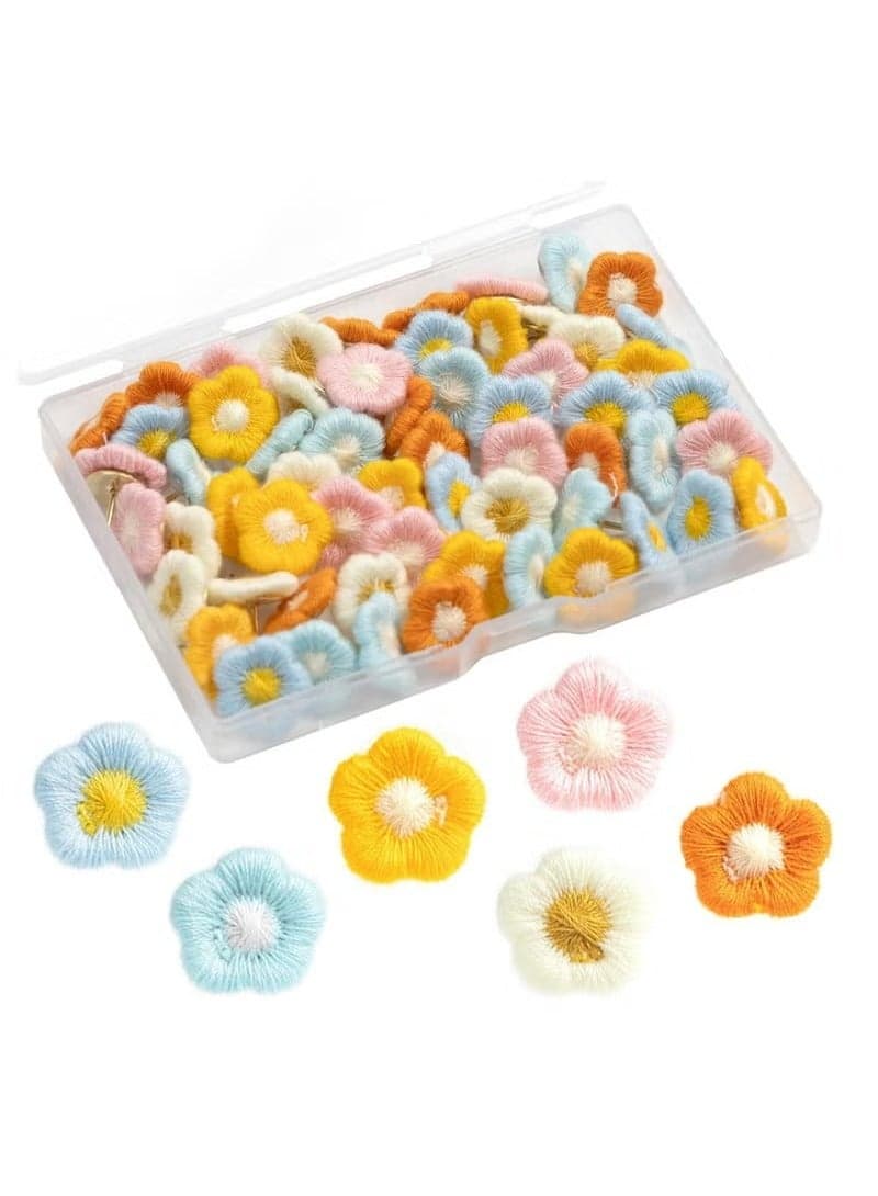 30PCS Decorative Pushpins Flower Thumb Tacks for Home Office Photo Wall,Cork Board,Map