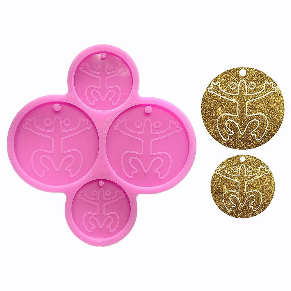 Shiny Glossy Puerto Rico Flag Coqui Taino Shape Silicone Molds for DIY Craft Keychain Polymer Clay Mold Epoxy Pendant Resin Crafting Making Backpack Cake Decor Fondant Mould