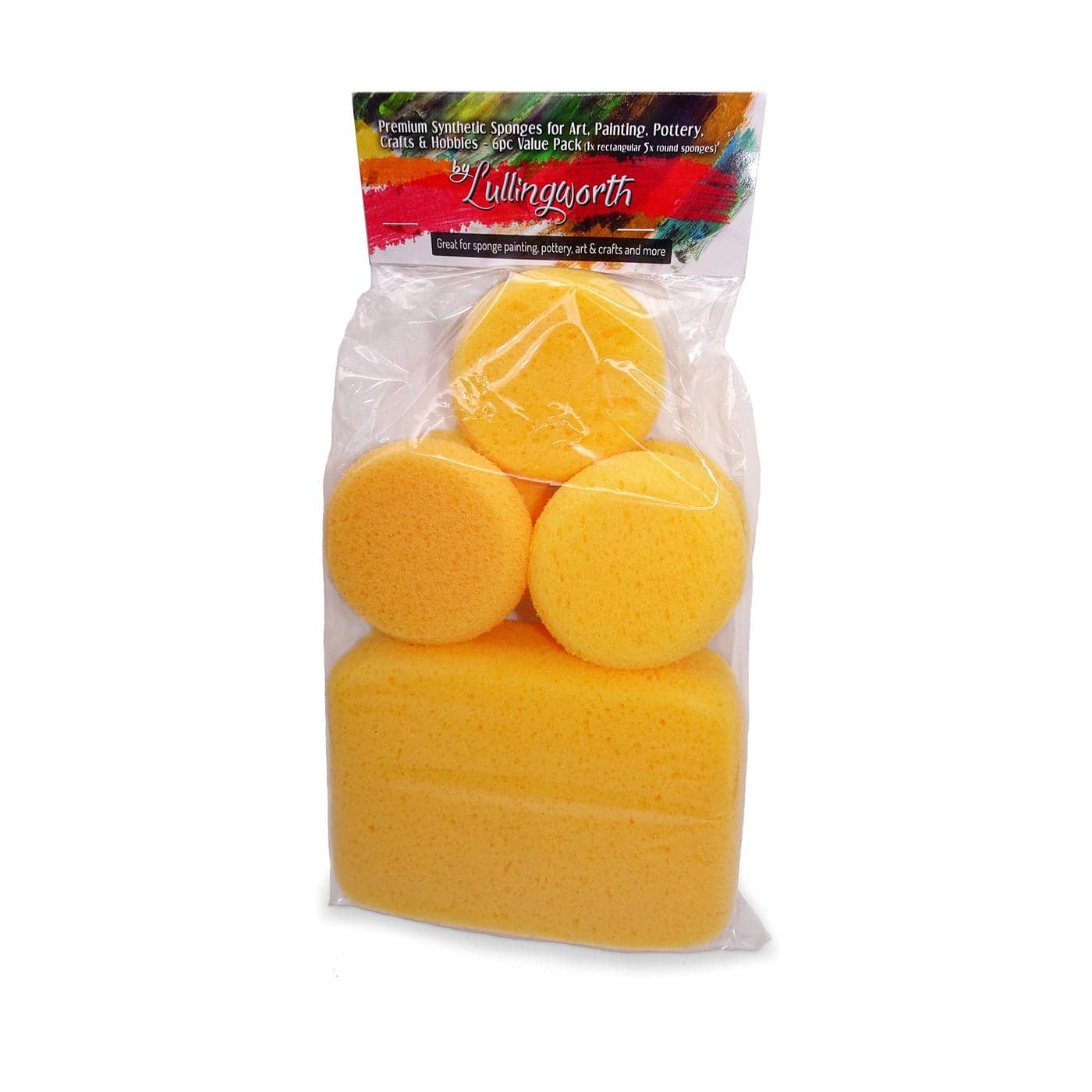 Premium Synthetic Art Crafts Sponges 6pc Value Pack for Painting Artists Pottery Face Paint Crafts Hobbies by Lullingworth