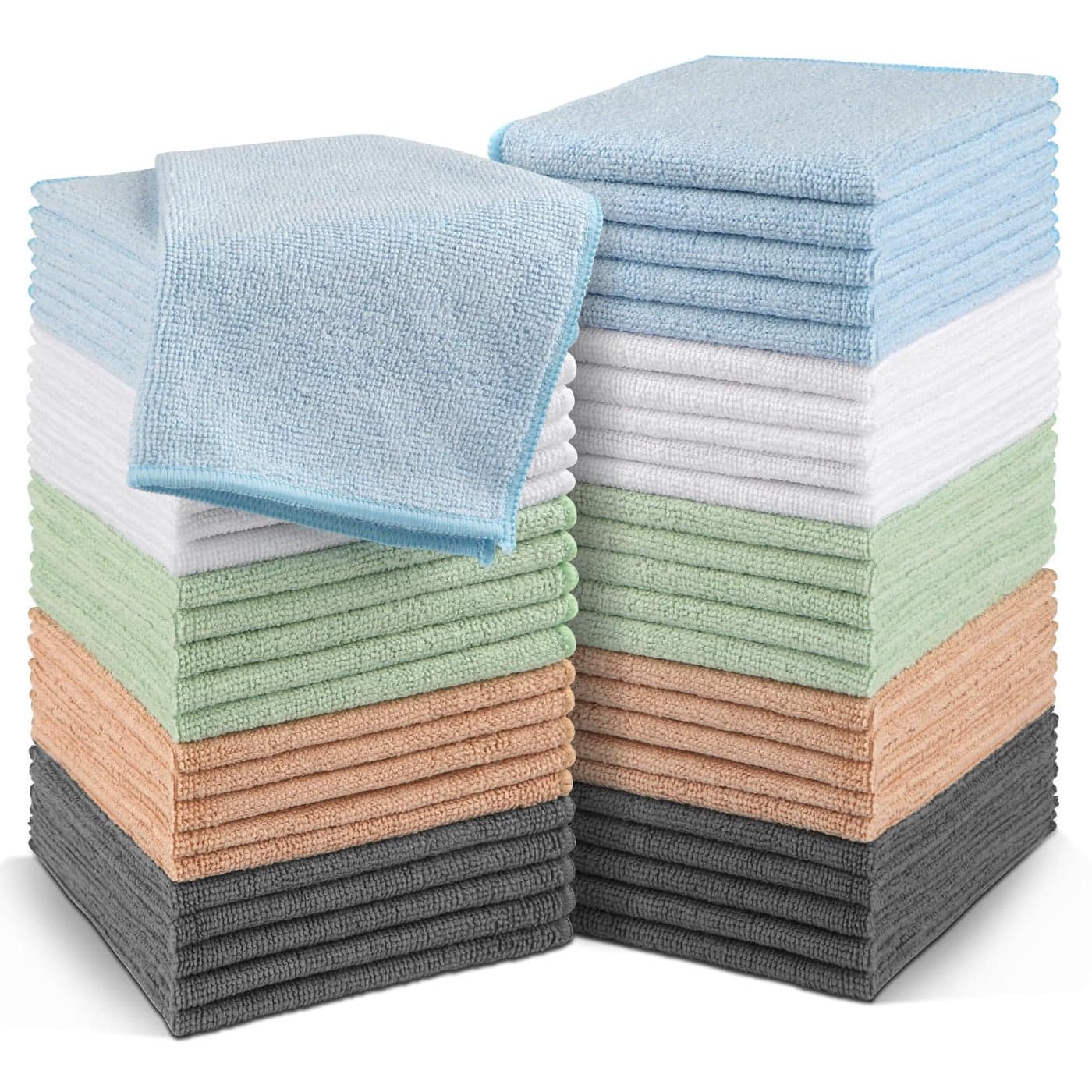 Orighty Washcloths Bulk Towels Set 50 Pack Highly Absorbent and Soft Feel Microfiber Face Cloths MultiPurpose Wash Cloths Hand Towels for Bathroom Hotel Spa and Gym 12x12 Inch MultiColor