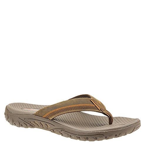 Skechers mens Relaxed Fit¿: Reggae - Cobano Flip Flop, Brown, 12 US
