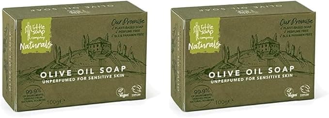 Little Soap Olive Oil Soap Bar Vegan Cruelty Free No SLS or Parabens Mediterranean Range Bar of Soap Perfect for Sensitive Skin Natural Eco Friendly Body Hand Soap 100g Olive