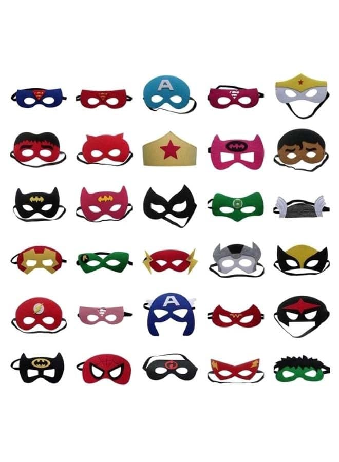30-Piece Superhero Theme Birthday Party Eye Mask Set