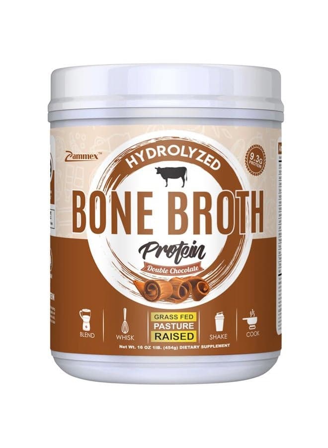 Bone Broth Protein Powder, Pure Grass Fed Beef, Chocolate Protein Powder,Hydrolyzed Collagen Supplement for Healthy Skin,Nails,Hair,Joints, Non-GMO,Gluten Free, Great in Shakes