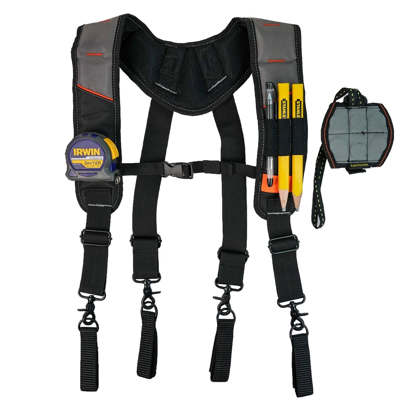KUNN Tool Belt Suspender with Magnetic Wristband for Framer Carpenter Electrician Tool BeltGray Color