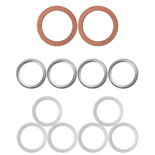 PRIME AVE Aluminium Oil Drain Plug Gaskets Differential Transfer Case Crush Washer for Leak Proof Sealing Durable Reliable Oil Plug Washer Compatible with Toyota Lexus Scion 12 Pack