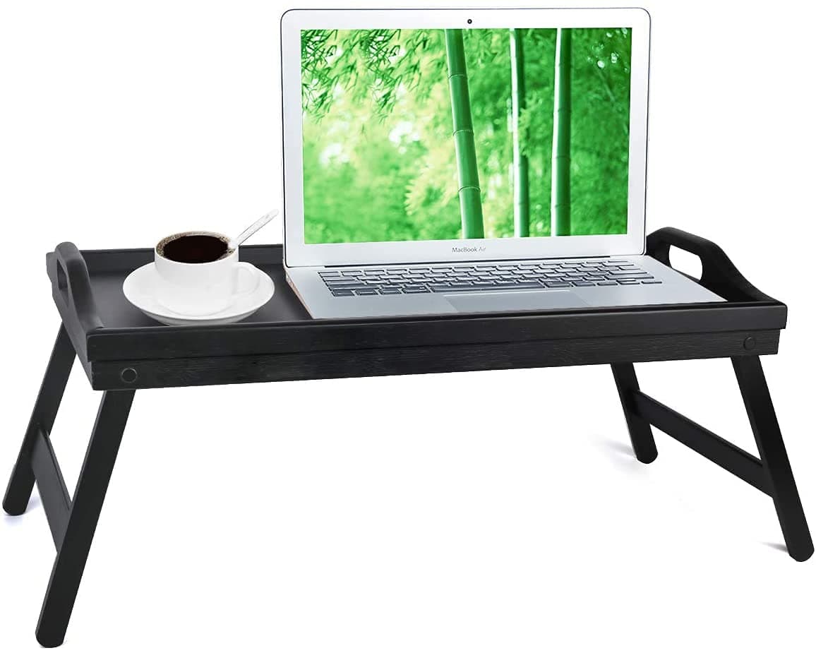 Bed Tray Table with Folding Legs Wooden Serving Breakfast in Bed or Use As a Platter TV Table Laptop Computer Tray Snack Tray Large Size