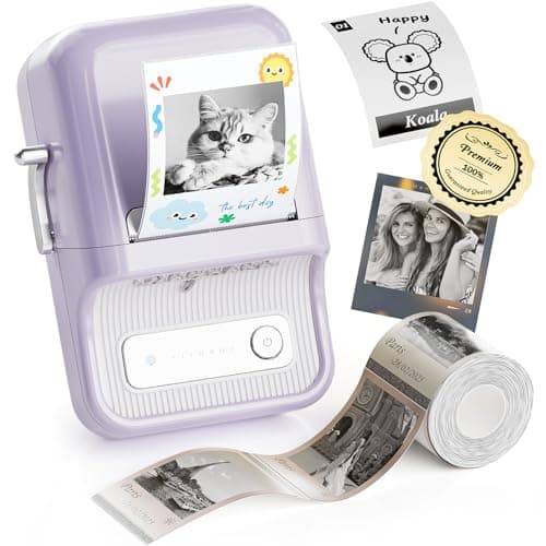 NIIMBOT B21 Pro Label Maker 300DPI HD Label Printer Ideal for NotesPhotos Study Graphics Memo Maker50x30mm LabelPurple