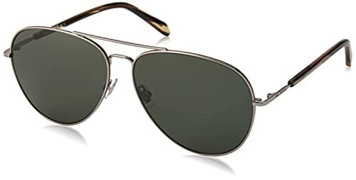 Fossil Men's Male Sunglass Style FOS 3104/G/S Aviator, Ruthenium, 61mm, 14mm