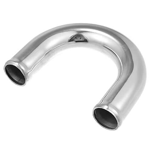 X AUTOHAUX OD 1.5" 38mm Leg Length 4" 100mm Aluminum Alloy Tube Intercooler Pipe 180 Degree U Shape Bend Elbow Air Intake Tube Silver Tone for Car