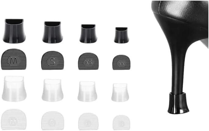 8 Pairs of High Heeled Shoes Protectors, Heel Repair Caps and Heel Plugs, And 4 Sizes of Heel Covers, Which Are Very Suitable for Weddings, Grass, Gravel Roads and Wetland Outdoor Activities