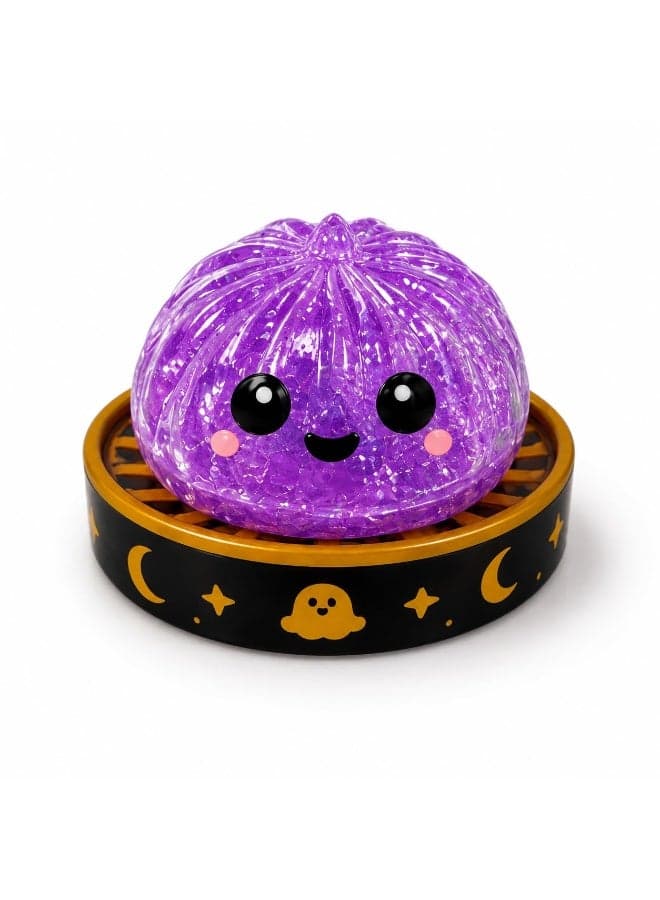 Halloween Pumpkin Bun Squishy Desk Decor,Soft Slow Rebound Squeeze Figures,Purple