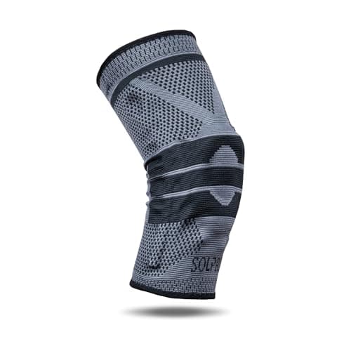 Solpro OrthoWrap Knee Support for Men & Women | Joint Stabiliser for All Sports, Gym & Rehab Workouts | Joint Pain Relief for Active Lifestyle Injury Recovery & Arthritis (Dark Grey/Black)