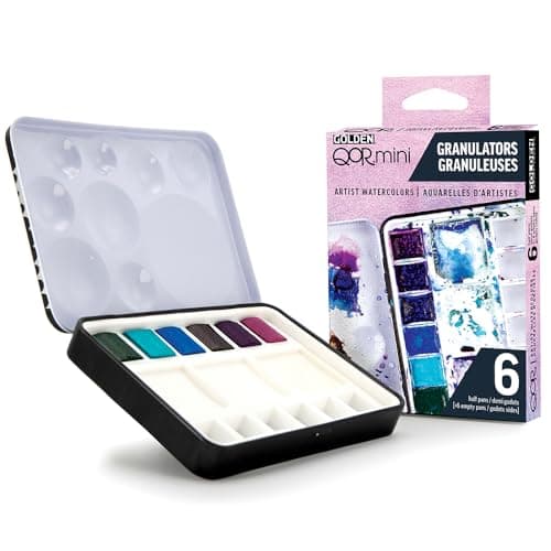 QoR Granulators Half Pan Set by GOLDEN 6 Half Pan Watercolors Professional Watercolor Paint Set