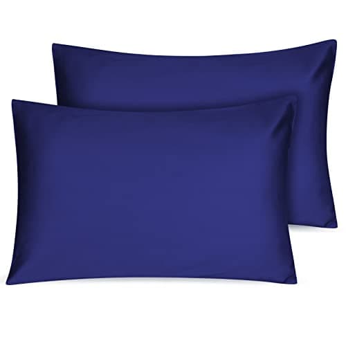 Organic Cotton Toddler Pillowcase 2 Pack 14 x 20 Travel Pillow Case Cover for Babies Kids Boys and Girls Soft and Breathable Small Pillow Cases with Envelope Closure Navy Blue