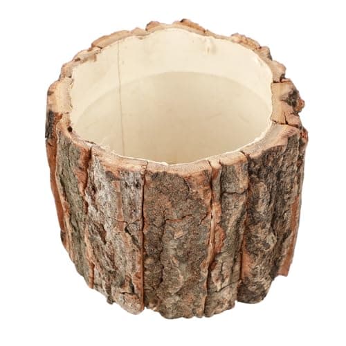 YARNOW Wooden Flower Pot Bark Vase Rustic Country Style Flower Planter Farmhouse Plant Vase Container Arrangement 3.9 inch