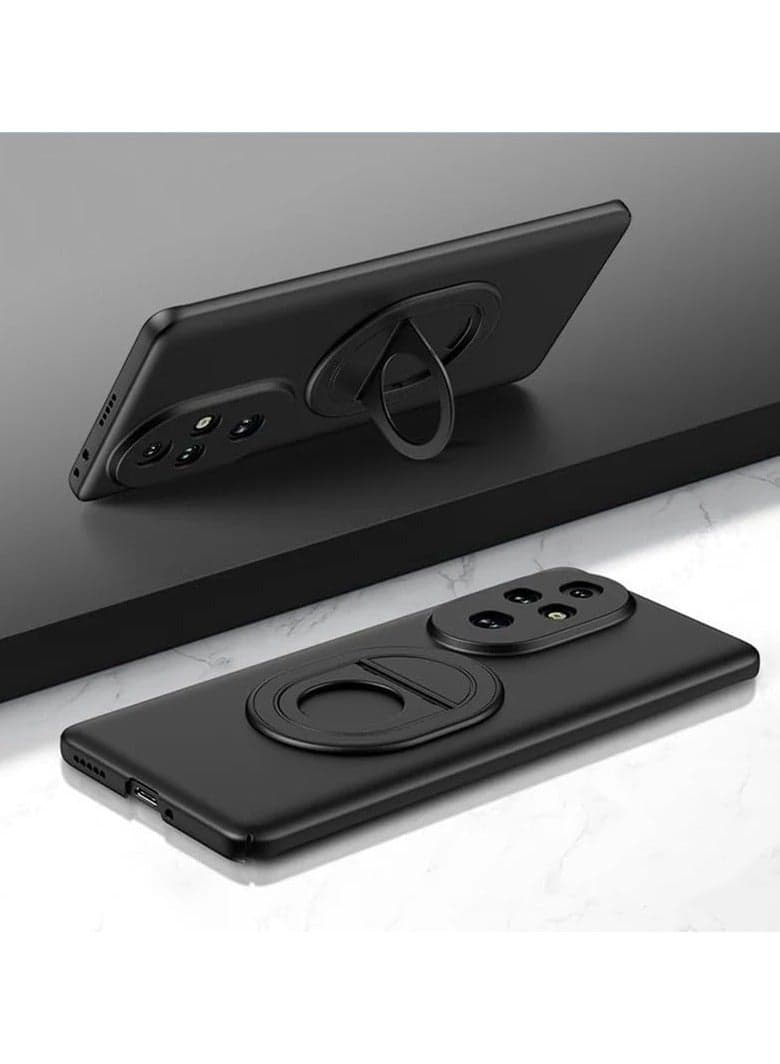 Slim Case Compatible with Honor 200 Pro 5G with Ring Holder 【Support Wireless Charging】 Hard PC Matte Back Cover Magnetic Stand Kickstand Case for Honor 200 Pro