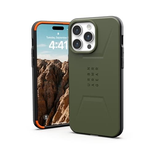 URBAN ARMOR GEAR UAG Updated Version Case Compatible with iPhone 15 Pro Max Case 67 Civilian Olive Drab Builtin Magnet Compatible with MagSafe Charging Rugged MilGrade Dropproof Protective Cover
