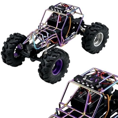 TCRC Multicolored Metal Roll Cage Body Shell with Aluminum LED Lamp Holder for Axial AX24 XC1 124 RC Crawler Car Upgrade Parts
