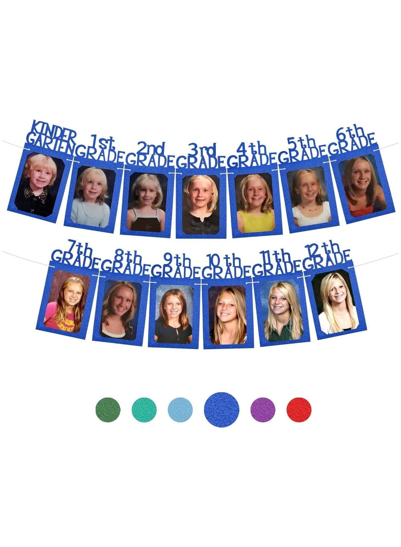 KatchOn, K-12 Graduation Photo Banner 5x7 - Large, 10 Feet | Graduation Picture Banner, Blue Graduation Decorations Class of 2025 | Graduation Picture Display for Graduation Decorations 2025