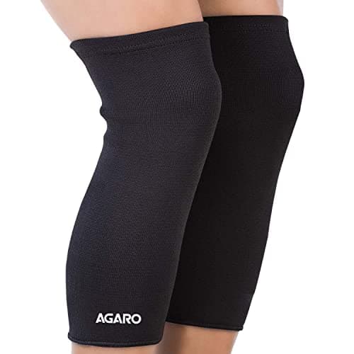 AGARO Stretchable Knee Support, Breathable Fabric, Uniform Compression, Relieves Muscle Pain, Joint Pain, Injury Recovery, For Workout, Running, For Men & Women, Knee Cap, XL, Black, Pack of 2