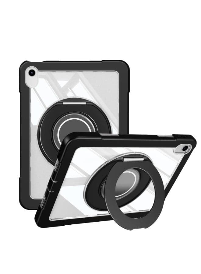 Case for iPad 11th 11 Inch 2025 Case with 360 Rotatable Ring Handle Grip Stand, Shockproof Tablet Protective Cover with Clear Back