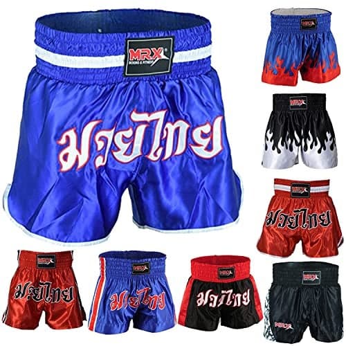 MRX Boxing Shorts for Men Training Fighting Muay Thai Shorts Boxing MMA BJJ Short Kickboxing Trunks Clothing Blue Small