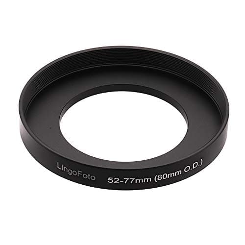 Front Step Up Ring 52mm to 80mm Lens Matte Box Adapter O.D, 52mm Lens Adapter Ring to 77mm Lens Filters/Lens Cap LingoFoto (52mm)