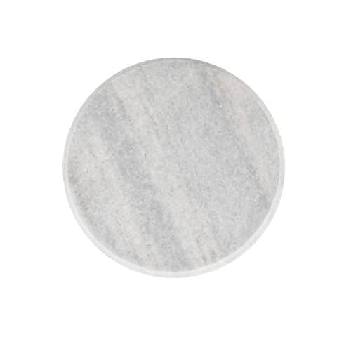 RBY Pure White Marble Chakla (Chopping Board) 9.5 Inch Rolling Board Polpat for Cutting Chopping and Rolling
