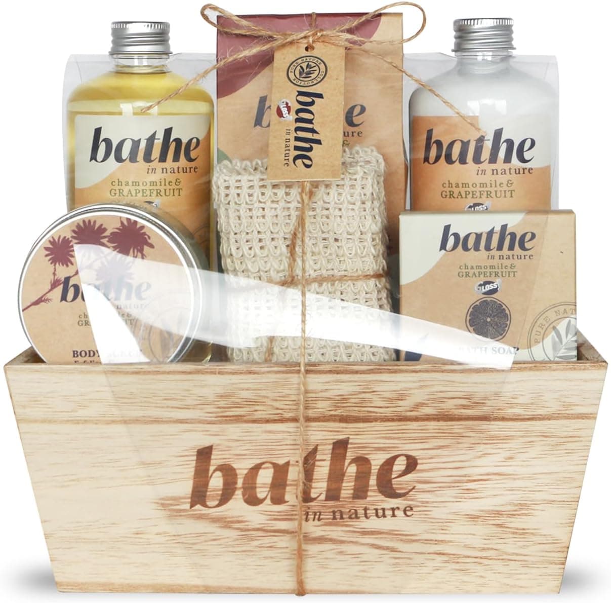 Coffret Cadeau pour Femme Produits de Bain Camomille et Pamplemousse Ide de Cadeau Original Idal Anniversaire Maman Panier de Beaut Soin et Bientre Bathe in Nature by Gloss