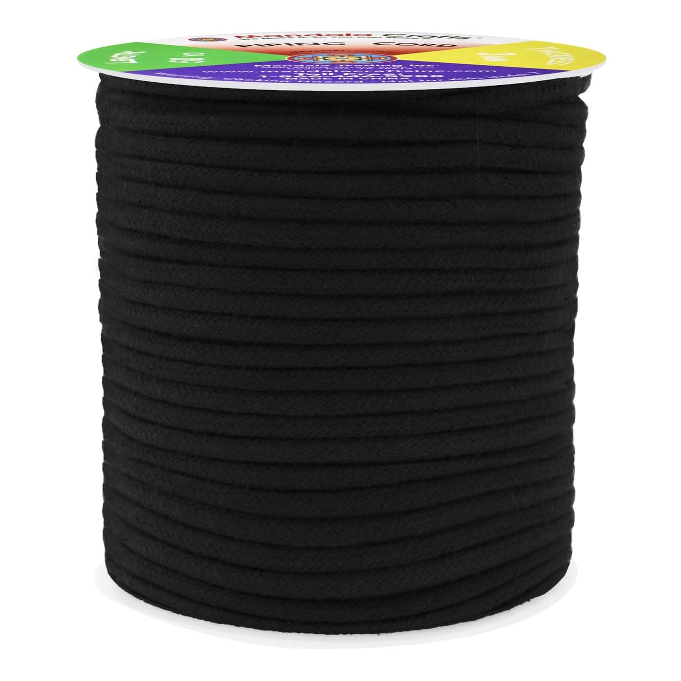 Mandala Crafts Black Soft Replacement Drawstring Cords for Sweatpants Bags Piping Cord for Sewing Upholstery 50 Yds 3mm Cotton Cording Macrame Rope Corset Strings