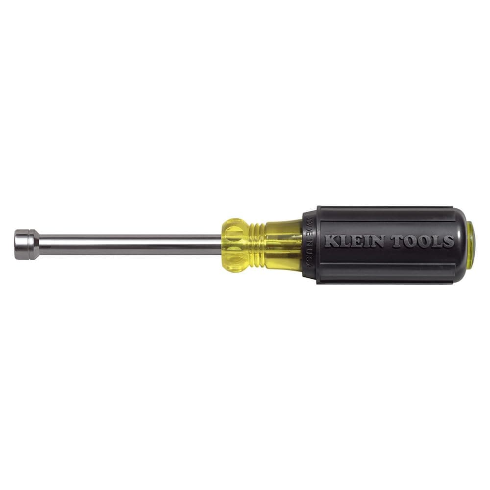 Klein Tools 6306MM 6 mm Nut Driver Made in USA 3Inch Hollow Shaft and Cushion Grip Handle
