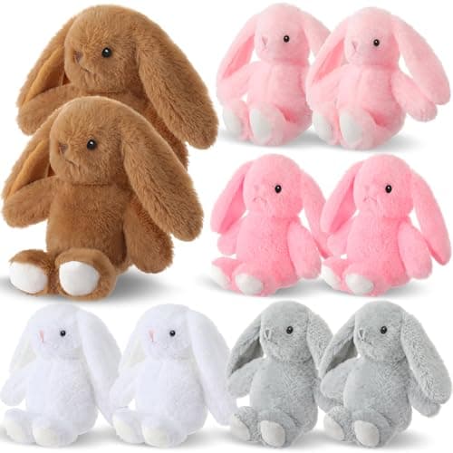 Arrowbash 10 Pack Easter Bunny Stuffed Animals Bulk 135 Inch Plush Bunny Toys Fluffy Cute Rabbits with Long Ears for Boys Girls Easter Gift Birthday Baby Shower Party Favor