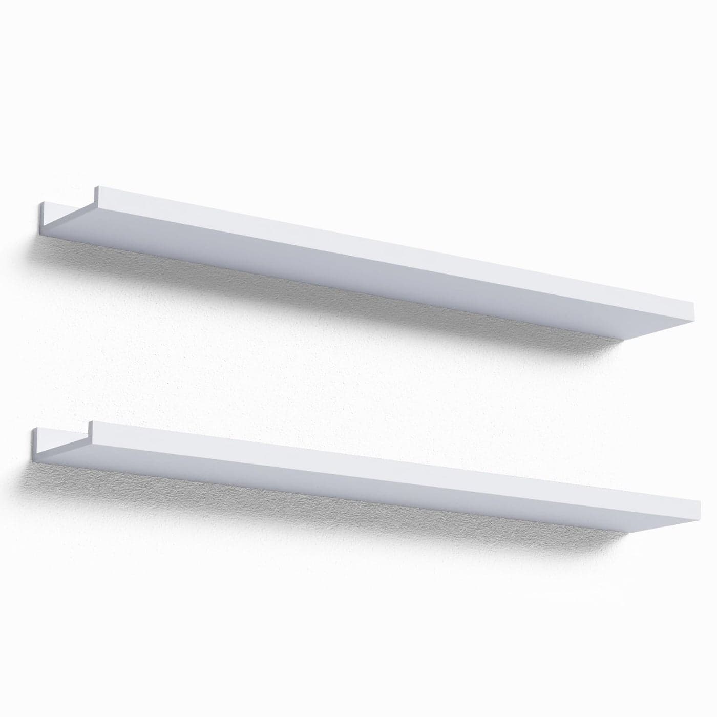Boswillon 36 Inches Long Floating Shelves Wall Mounted 2 Set Modern White Wall Shelf for Bedroom Nursery Book Shelf with Lip Picture Ledge Shelf for Wall Decor Living Room Bathroom Kitchen White