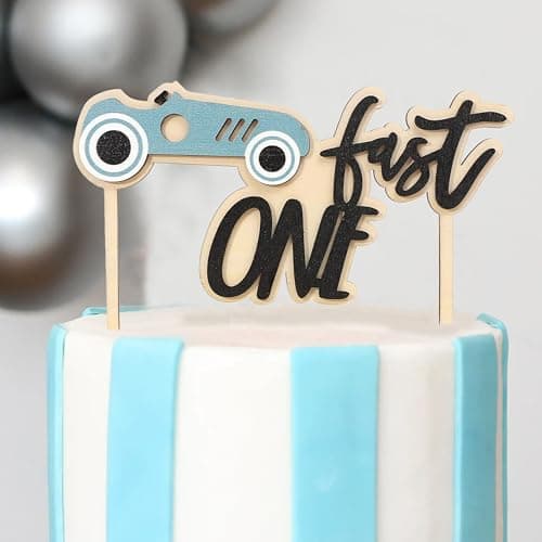 Fast One Birthday Cake Topper Wood Race Car Cake TopperRace Car 1stFirst Birthday Party Decorations