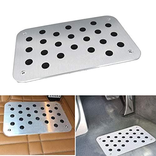 Universal Car Truck Floor Mat Carpet Heel Pad Plate Foot Pedal Rest Footrest Aluminum Alloy w/Screw