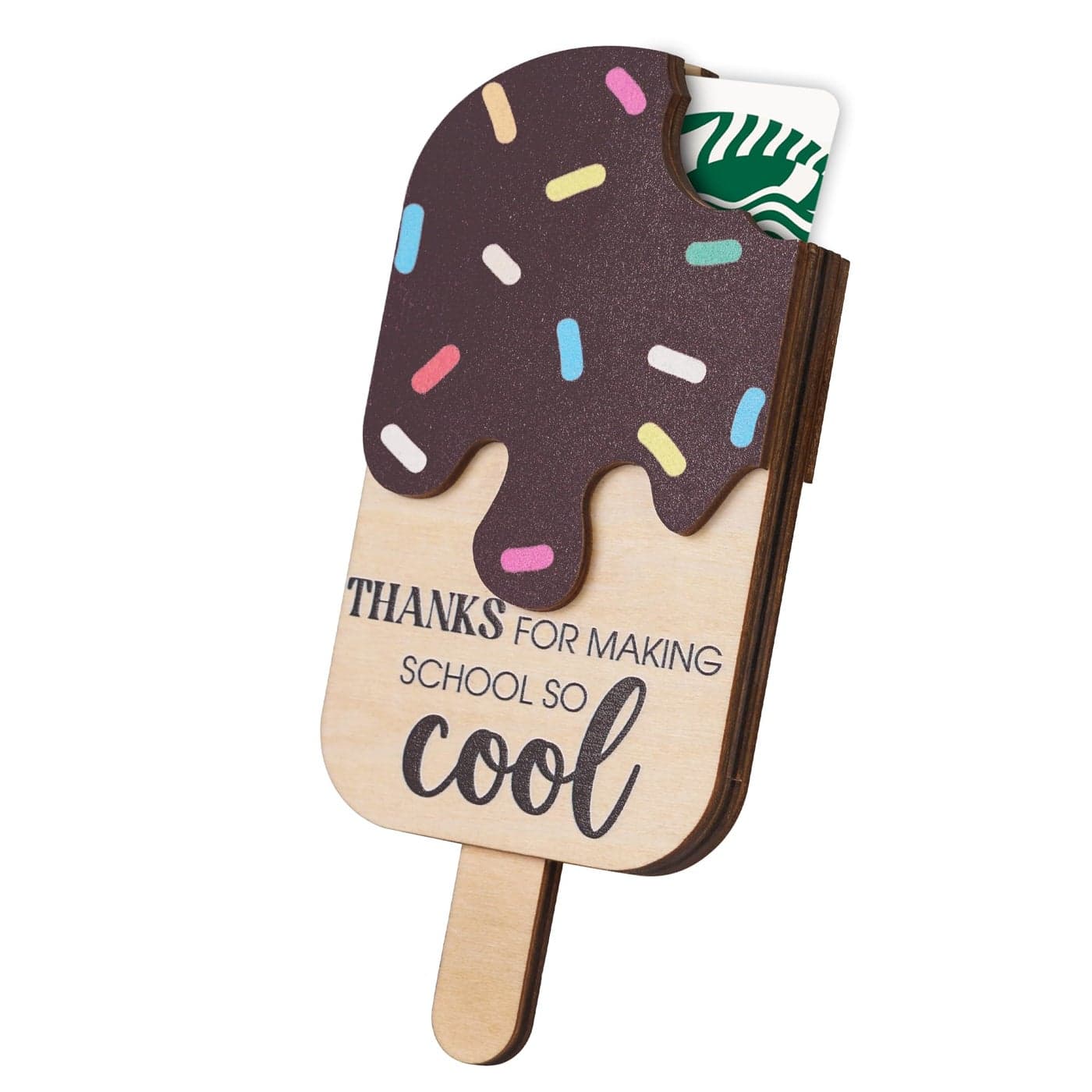 Ice Cream Teacher Appreciation Gift Card Holder Teacher Appreciation Gifts for Women 5Layered Wooden Thank You Gift Card Holders End of Year Preschool Middle School High School Back to School