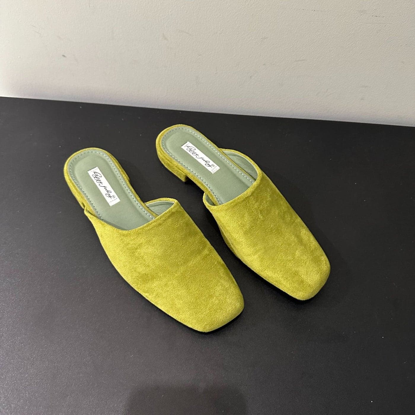 Baotou Half Slippers Women'S Retro French Style Elegant Casual Low Heel Slip-On Square Toe Mueller Shoes Single-Layer Shoes