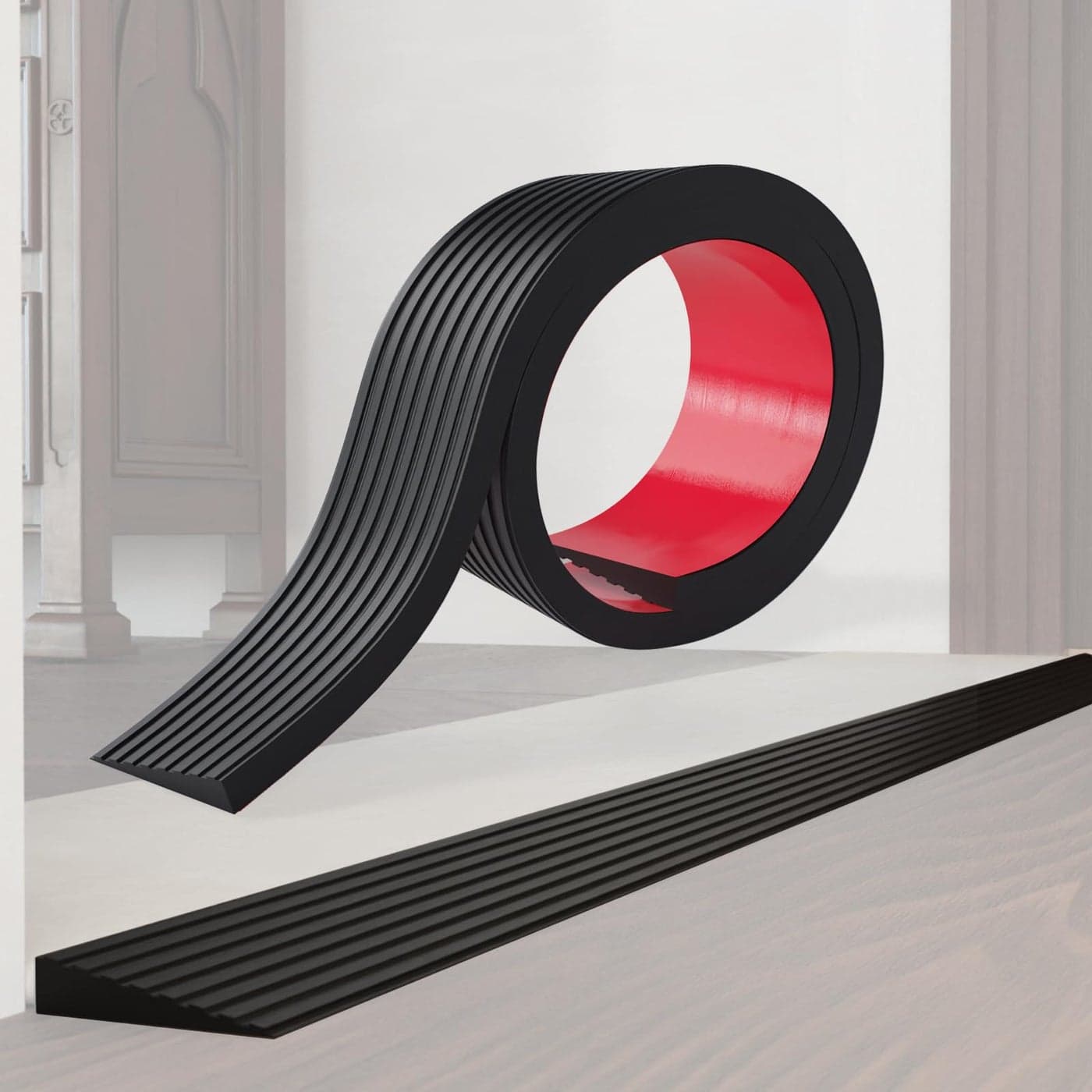 Threshold Ramps for Doorways SelfAdhesive Rubber Ramps for Door Threshold Rubber Door Threshold Ramp for Wheelchair for Doorways Curb Power Scooters Bathroom Black 58 Rise33Ft Long