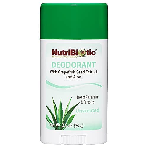 NutriBiotic Unscented Deodorant with GSE 26 Ounce Stick with Witch Hazel Grapefruit Seed Extract Aloe Vegan Free of Aluminum Paraben Phthalates Gluten GMOs Fragrance