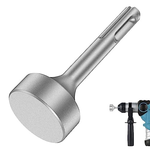 SDS Plus Ground Rod Driver, 85mm Heavy Duty Steel Drill Bit Driver Wear, Resistant Wide Compatibility Ground Rod Bits Socket for Rotary Hammer Drill Grounding Rods (Flat Drill)