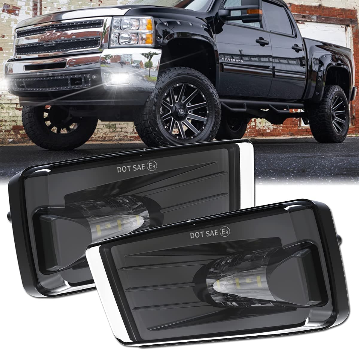 ZOFFROAD New LED Fog Lights Bumper Driving Lamps for 20072014 Silverado 20072015 Suburban Tahoe 20072013 Avalanche GMC Yukon Pick Up Truck Black