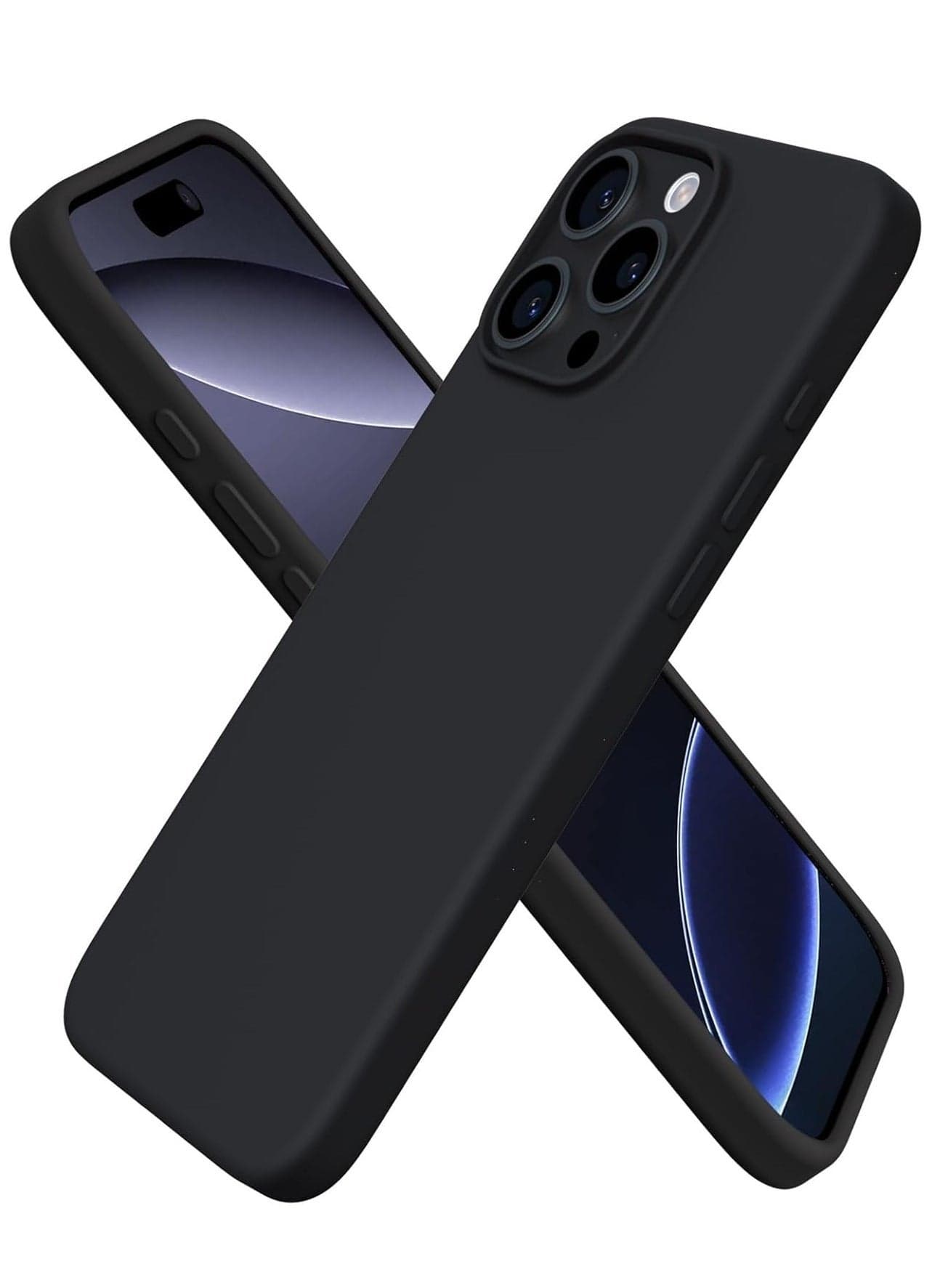 Soft Black Silicone iPhone 16 Pro Case - Shockproof & Durable Protection
