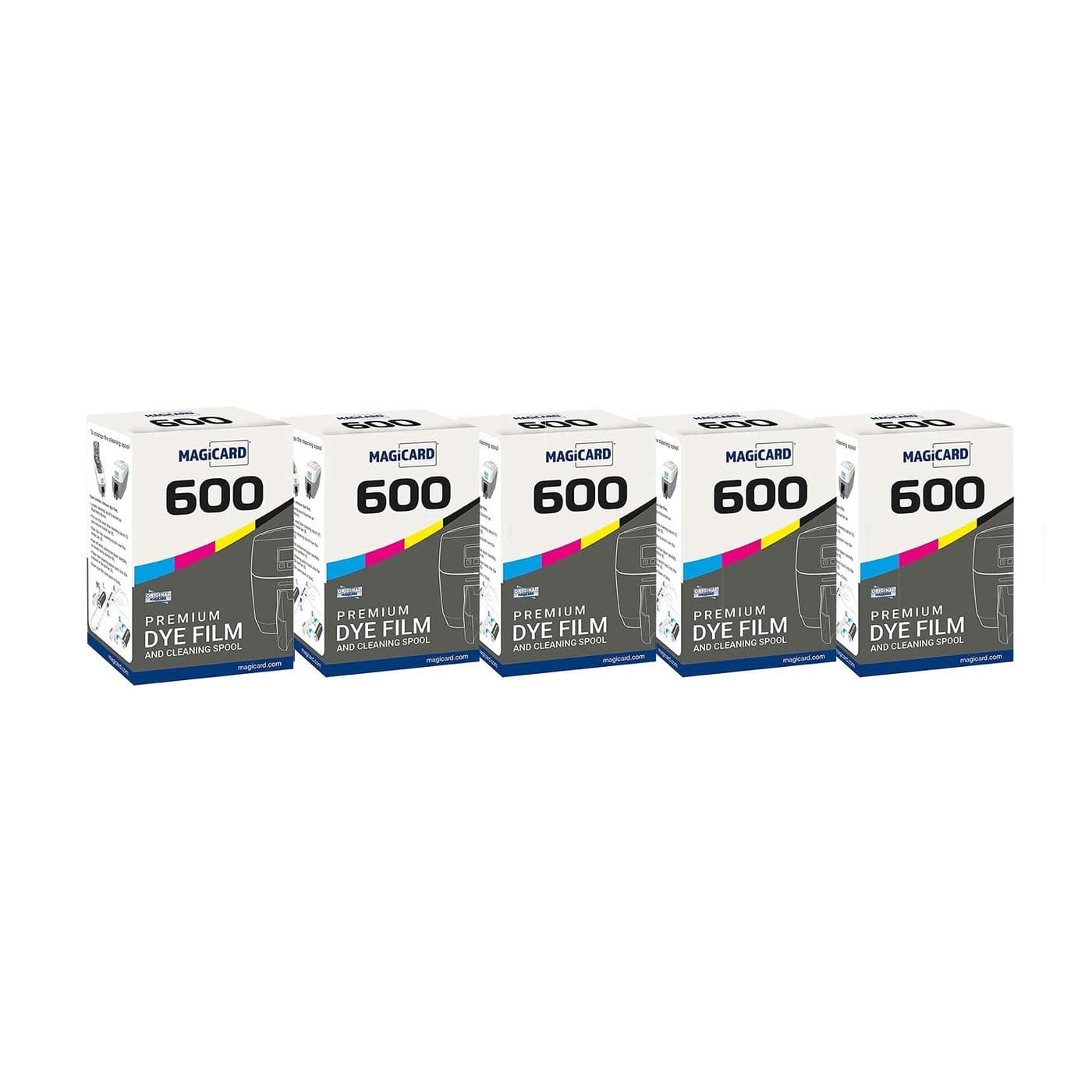 Bodno 5 x Magicard 600 Printer MB300YMCKO Color Ribbon YMCKO 300 Prints Software Demo Card